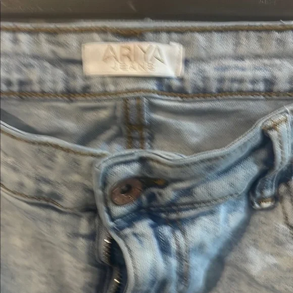 Ariya Light Blue Frayed Jean Shorts - Picture 3 of 7